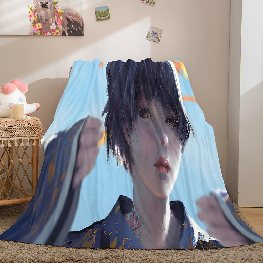 Ghost Blade Cosplay Flannel Fleece Blanket (Online Order Only)