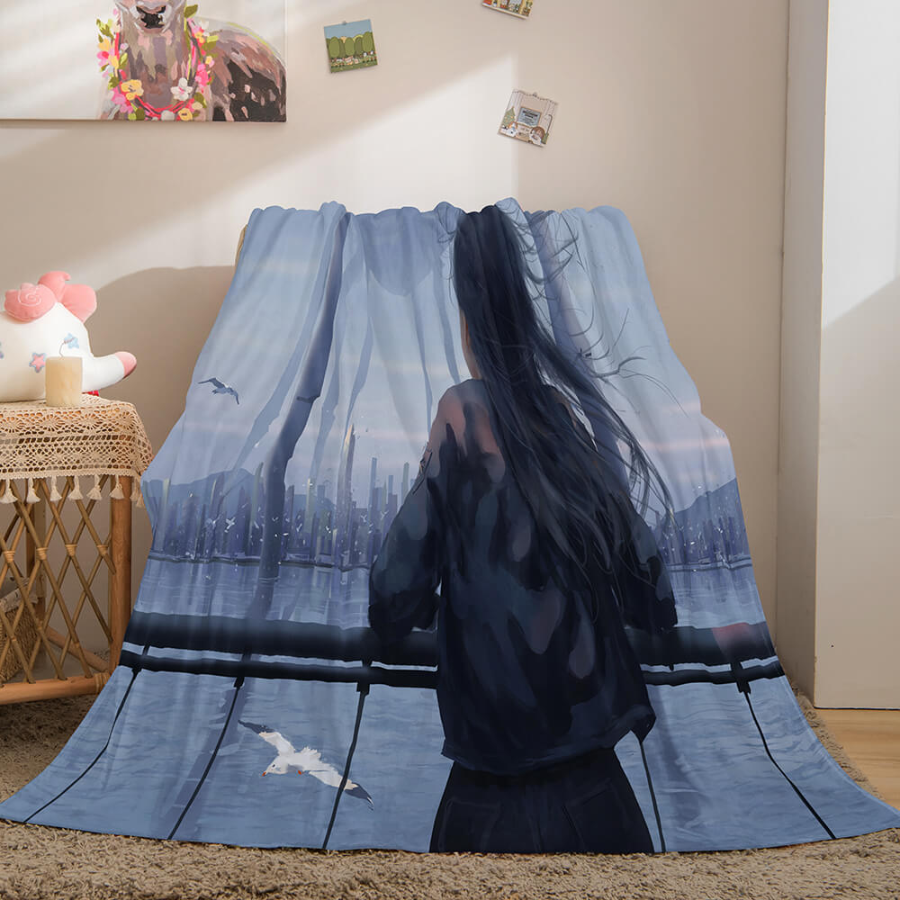 Ghost Blade Cosplay Flannel Fleece Blanket (Online Order Only)