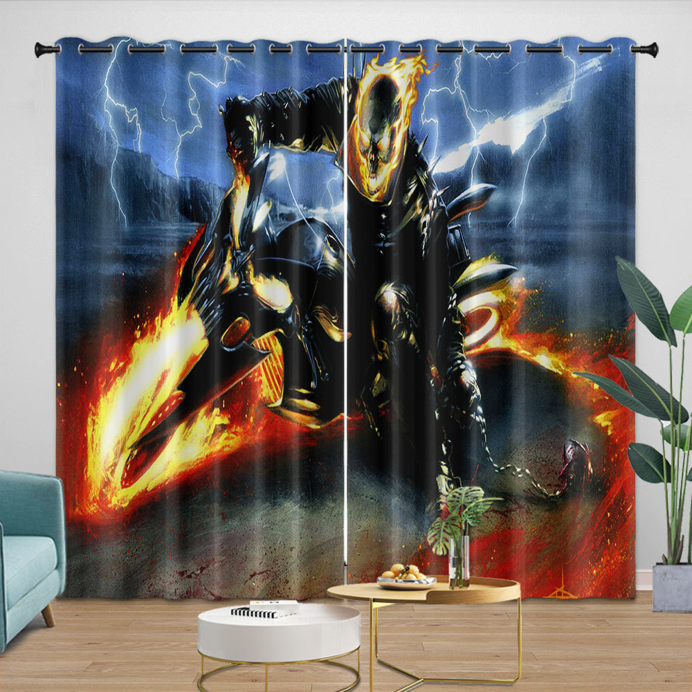 Ghost Rider Curtains Blackout Window Drapes Room Decoration (ONLINE ORDER ONLY)