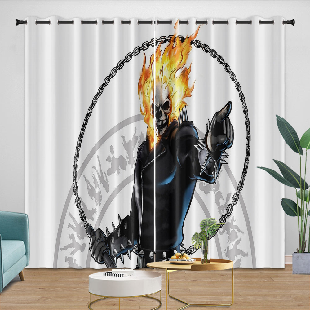 Ghost Rider Curtains Blackout Window Drapes Room Decoration (ONLINE ORDER ONLY)