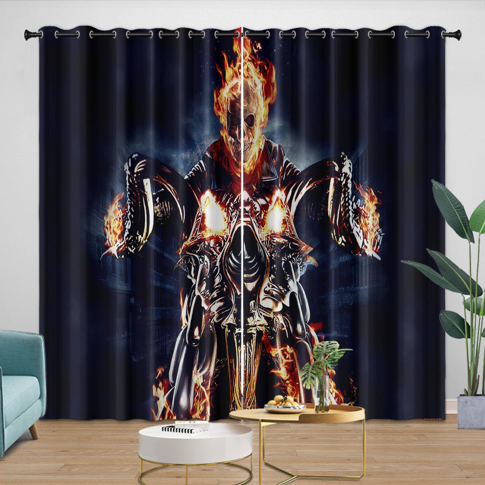 Ghost Rider Curtains Blackout Window Drapes Room Decoration (ONLINE ORDER ONLY)