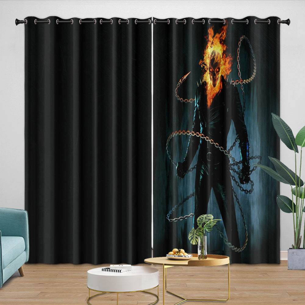 Ghost Rider Curtains Blackout Window Drapes Room Decoration (ONLINE ORDER ONLY)