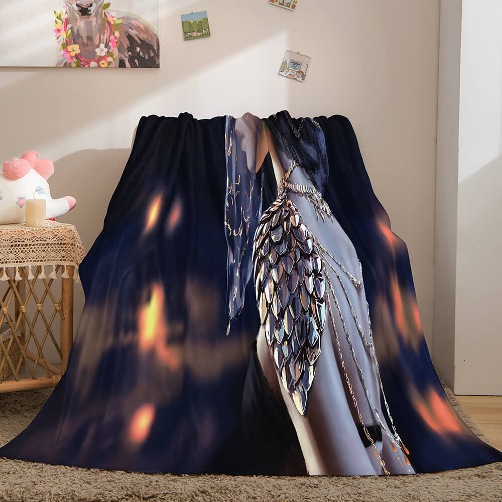 Game Ghost Blade Cosplay Flannel Fleece Blanket (Online Order Only)