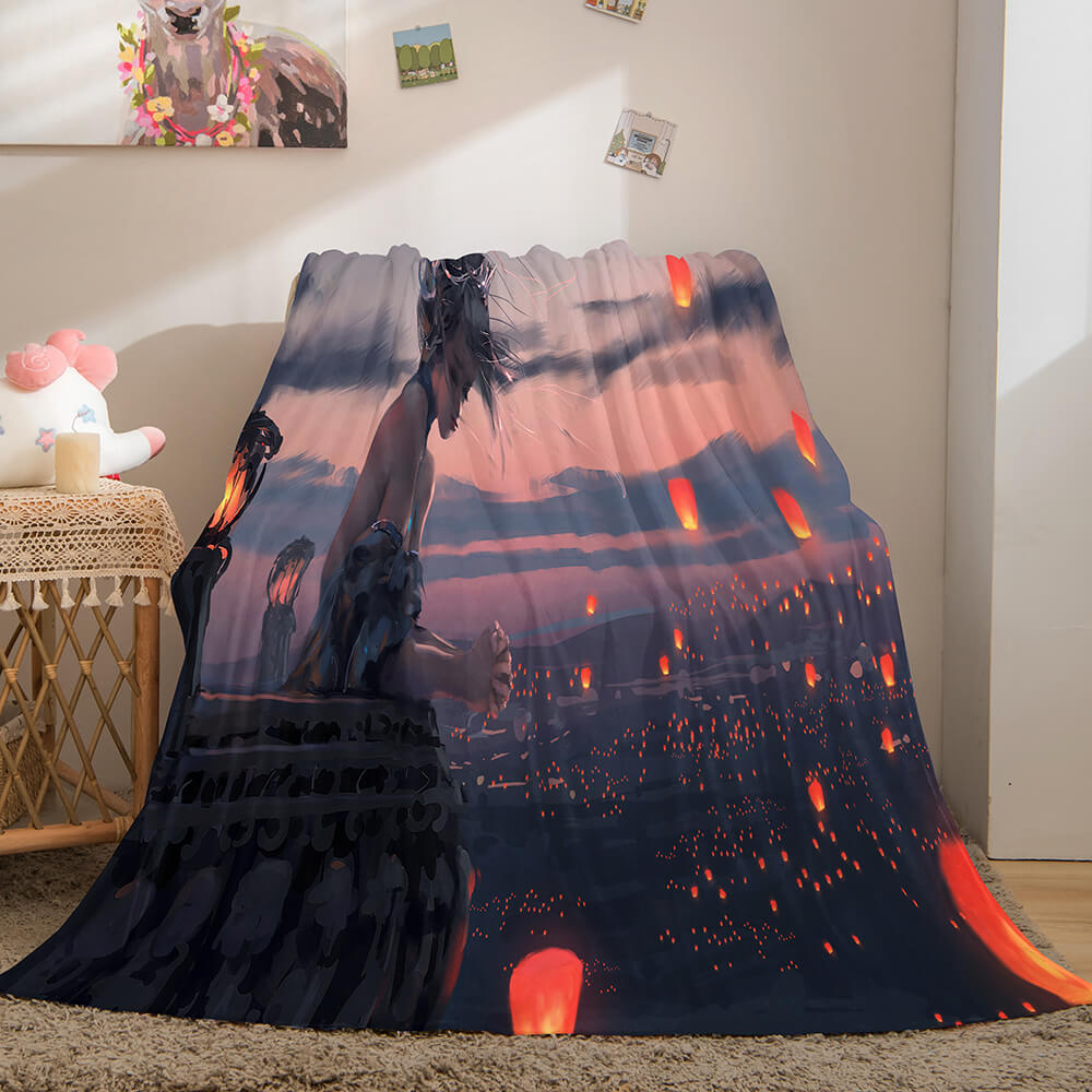 Game Ghost Blade Cosplay Flannel Fleece Blanket (Online Order Only)