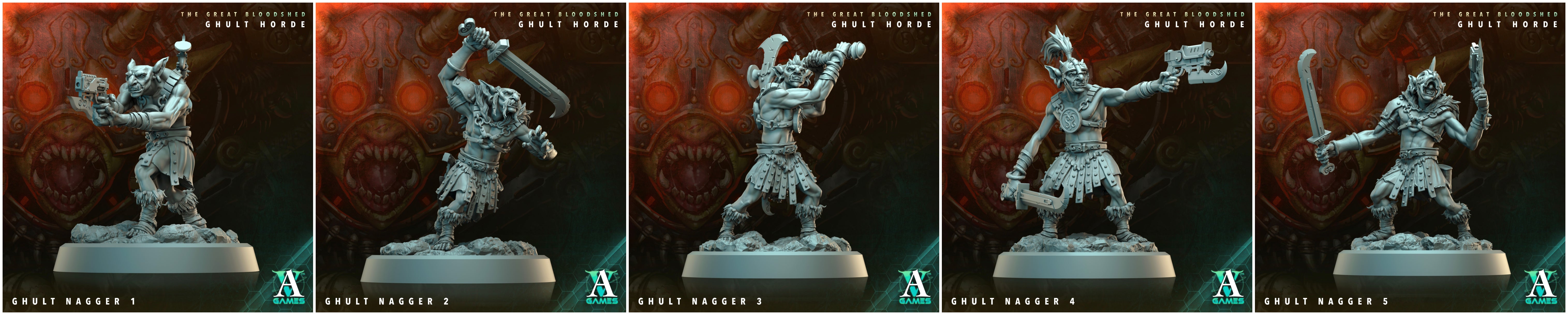 3D Printed Archvillain Games Archvillain Society Vol. XXXIV The Great Bloodshed - Ghult Horde Ghult Nagger 28 32mm D&D (Online Only)