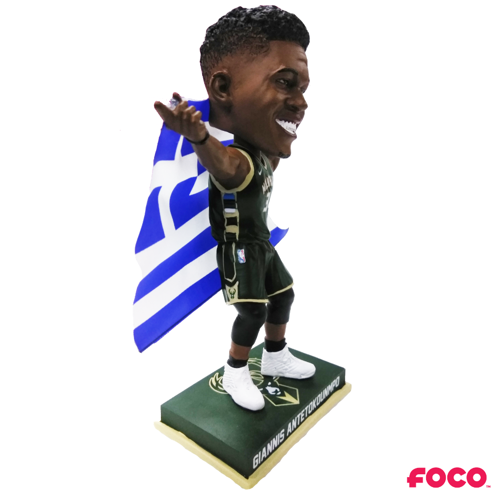 Giannis Antetokounmpo Milwaukee Bucks Greece Flag Bobblehead (ONLINE ORDER ONLY)
