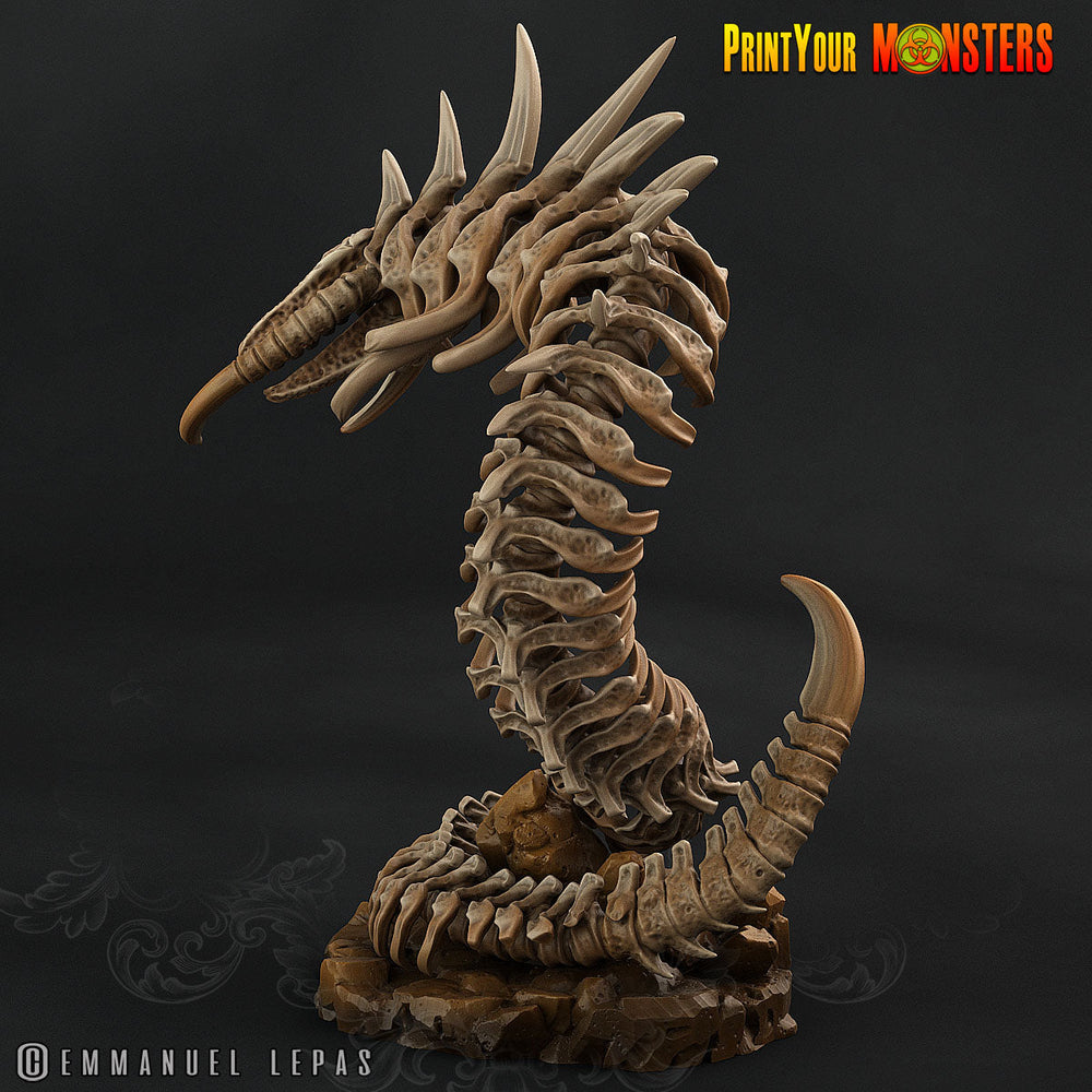 3D Printed Print Your Monster The Ancient Bones Pack - Giant Bones Serpent 28mm 32mm D&D (Online Only)