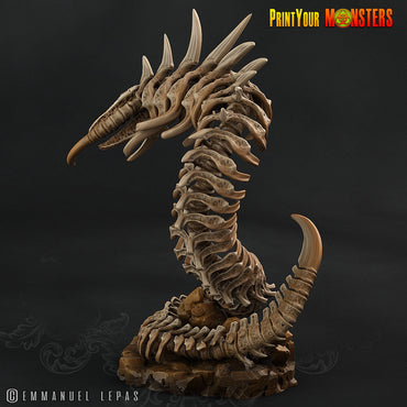 3D Printed Print Your Monster The Ancient Bones Pack - Giant Bones Serpent 28mm 32mm D&D (Online Only)