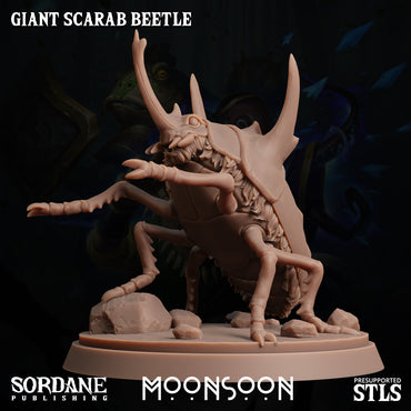 3D Printed Sordane Publishing Giant Scarab Beetle Moonsoon 28 32mm D&D (Online Only)