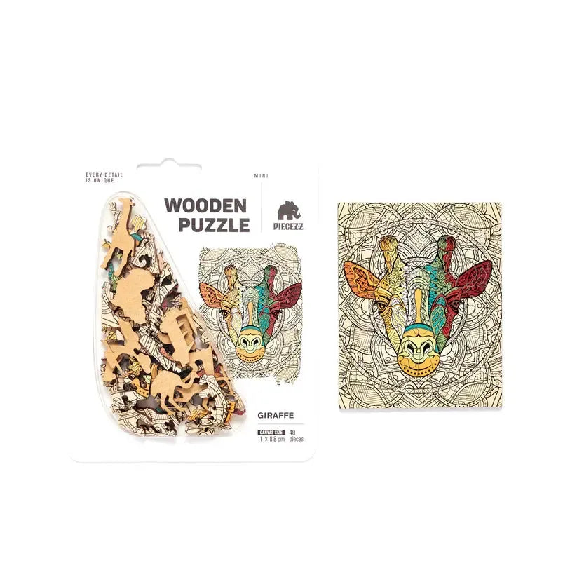 Giraffe 40 Piece Mini Wooden Jigsaw Puzzle Geek Toys (ONLINE ORDER ONLY)