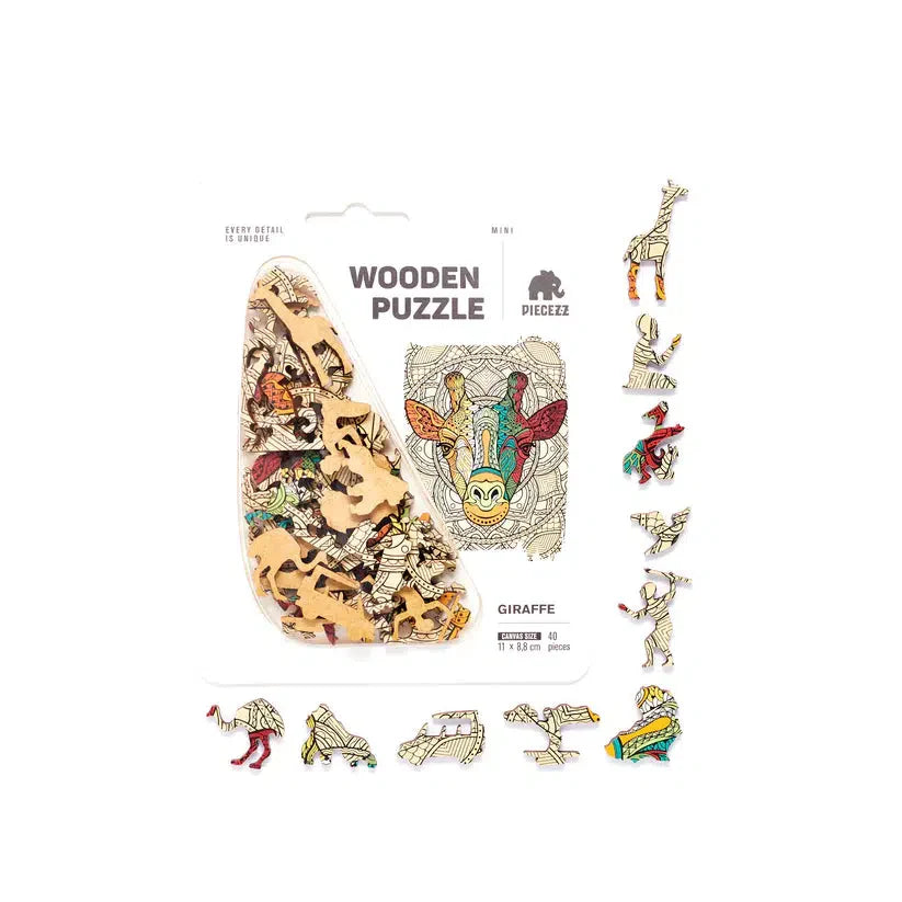 Giraffe 40 Piece Mini Wooden Jigsaw Puzzle Geek Toys (ONLINE ORDER ONLY)