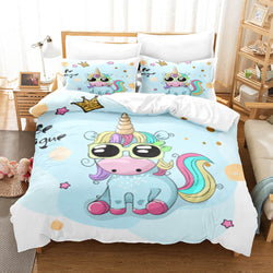 Girls Unicorn Bedding Sets Cosplay Quilt Covers Room Decoration (Online Order Only)