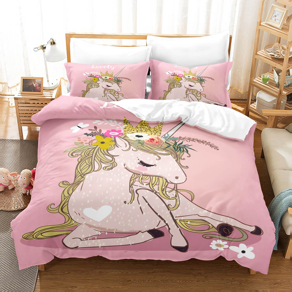 Girls Unicorn Bedding Sets Cosplay Quilt Covers Room Decoration (Online Order Only)