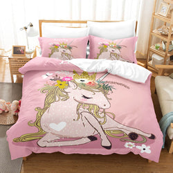Girls Unicorn Bedding Sets Cosplay Quilt Covers Room Decoration (Online Order Only)