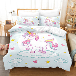 Girls Unicorn Bedding Sets Cosplay Quilt Covers Room Decoration (Online Order Only)