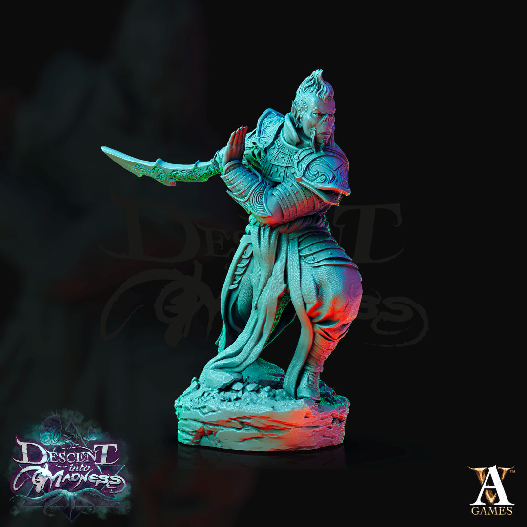 3DPrinted Archvillain Games Descent into Madness - Gith Swordsman 28mm 32mm D&D (Online Only)
