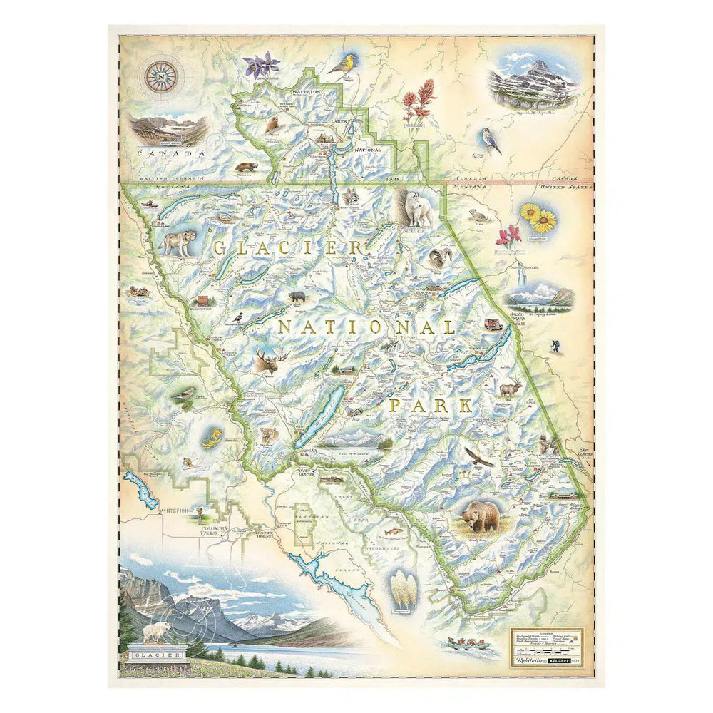 Glacier National Park 1000 Piece Jigsaw Puzzle Xplorer Maps (ONLINE ORDER ONLY)