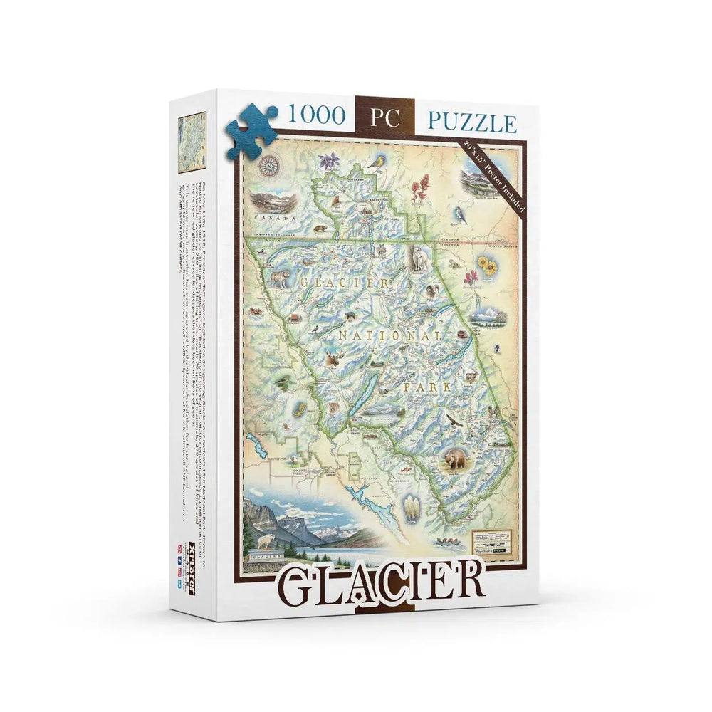 Glacier National Park 1000 Piece Jigsaw Puzzle Xplorer Maps (ONLINE ORDER ONLY)
