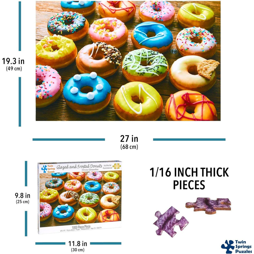Glazed & Frosted Donuts 1000 Piece Jigsaw Puzzle Twin Spring (ONLINE ORDER ONLY)