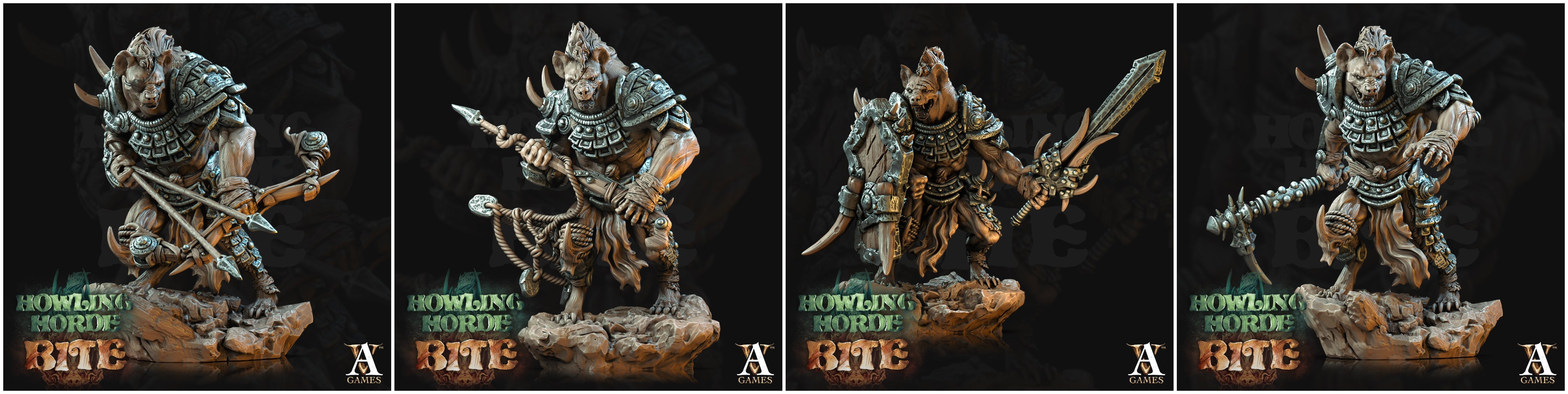 3D Printed Archvillain Games Howling Horde - Gnoll Scouts 28mm 32mm D&D (Online Only)