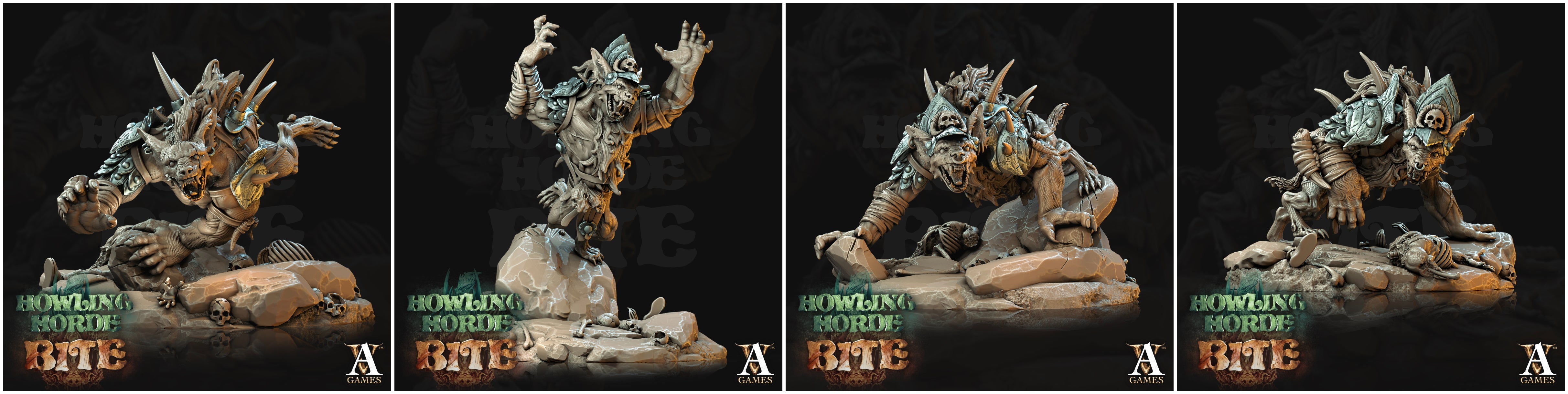 3D Printed Archvillain Games Howling Horde - Gnoll Trackers 28mm 32mm D&D (Online Only)