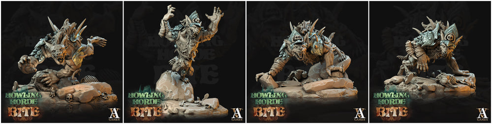 3D Printed Archvillain Games Howling Horde - Gnoll Trackers 28mm 32mm D&D (Online Only)