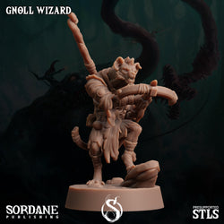3D Printed Sordane Publishing Gnoll Wizard 28 32mm D&D (Online Only)