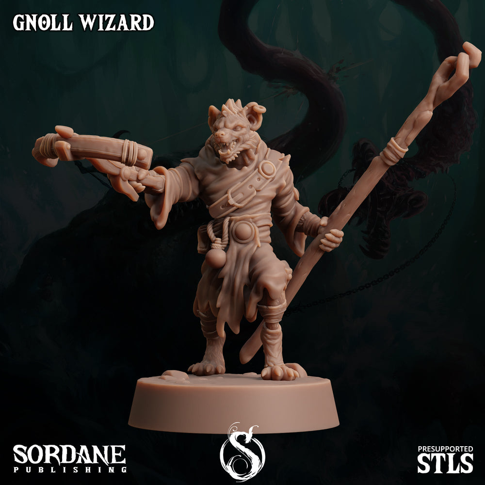 3D Printed Sordane Publishing Gnoll Wizard 28 32mm D&D (Online Only)