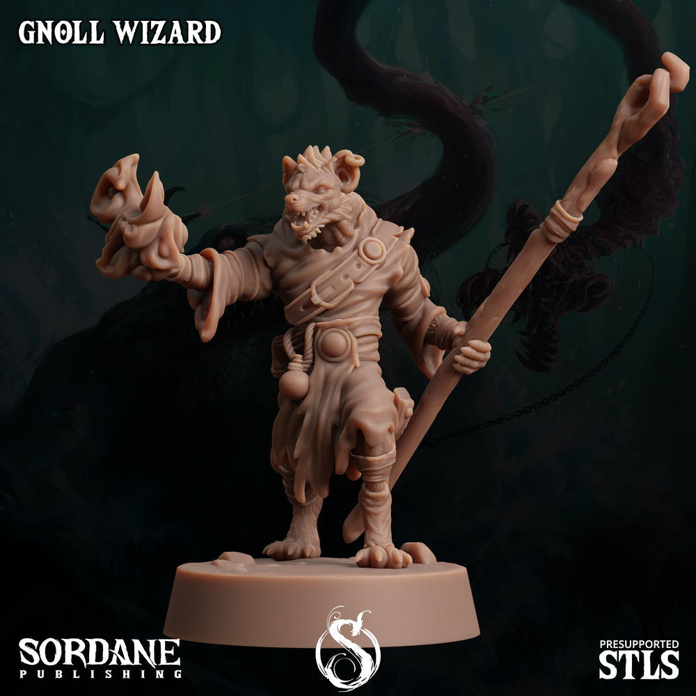 3D Printed Sordane Publishing Gnoll Wizard 28 32mm D&D (Online Only)