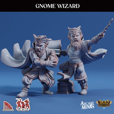 3D Printed Sordane Publishing Arcane Minis Gnome Wizard Swindler's Luck Part Two 28 32mm D&D (Online Only)