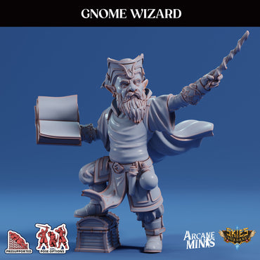 3D Printed Sordane Publishing Arcane Minis Gnome Wizard Swindler's Luck Part Two 28 32mm D&D (Online Only)