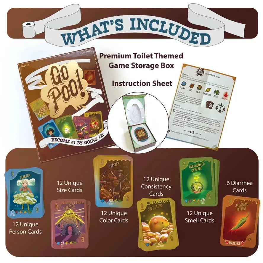 Go Poo! - Become #1 by Going #2 Card Game -Paper House