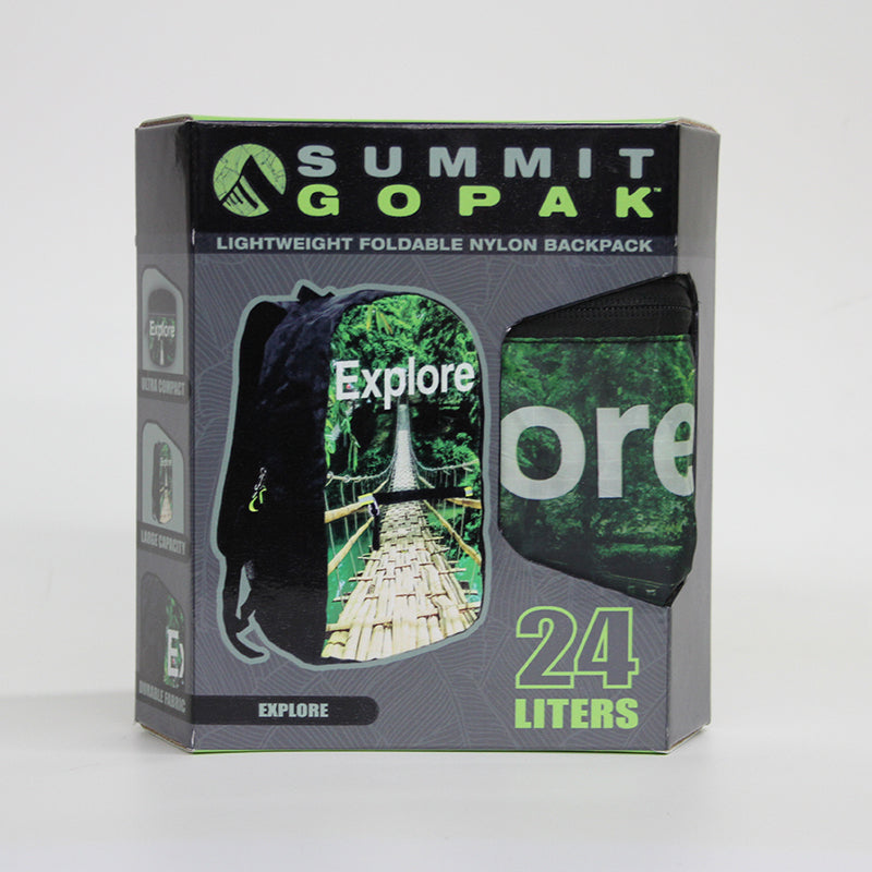 24 LITER Summit GoPak Explore Folding Lightweight Backpack (ONLINE ORDER ONLY)