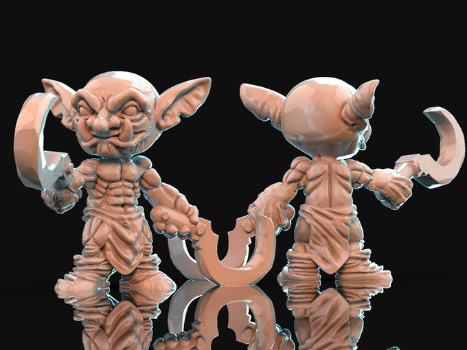 3D Printed Brayan Nafarrate Bestiary Creatures Volume 1 Goblins Set 28mm 32mm D&D (Online Only)