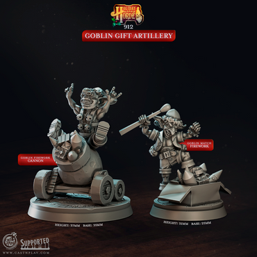 3D Printed Cast n Play Goblin Gift Artillery Holiday Horde Set 28mm 32mm D&D (Online Only)