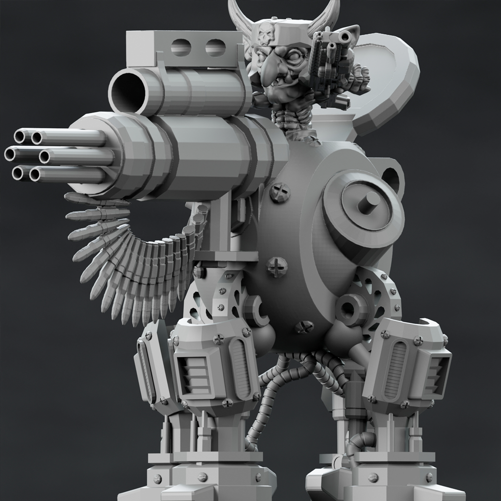3D Printed Nafarrate Goblin Machine Gun Space Orcs 28mm 32mm D&D (Online Only)