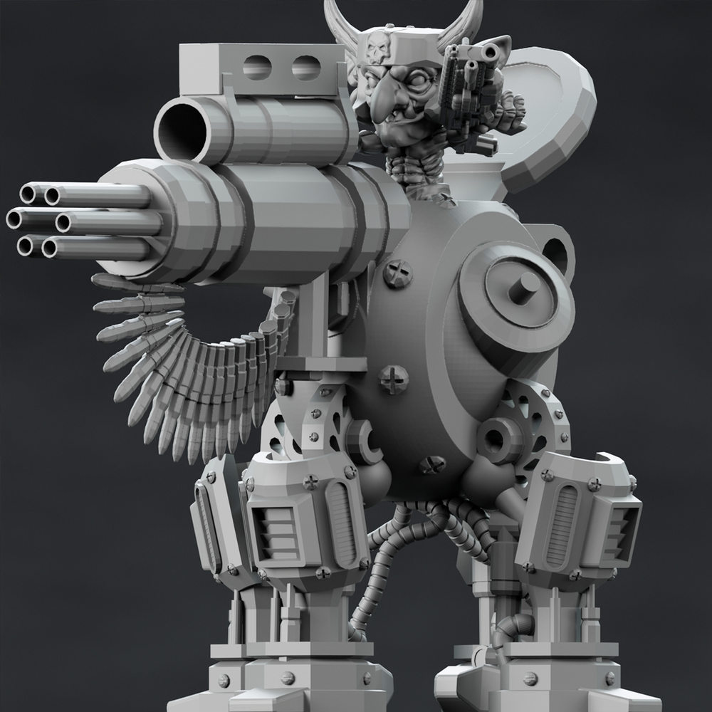 3D Printed Nafarrate Goblin Machine Gun Space Orcs 28mm 32mm D&D (Online Only)