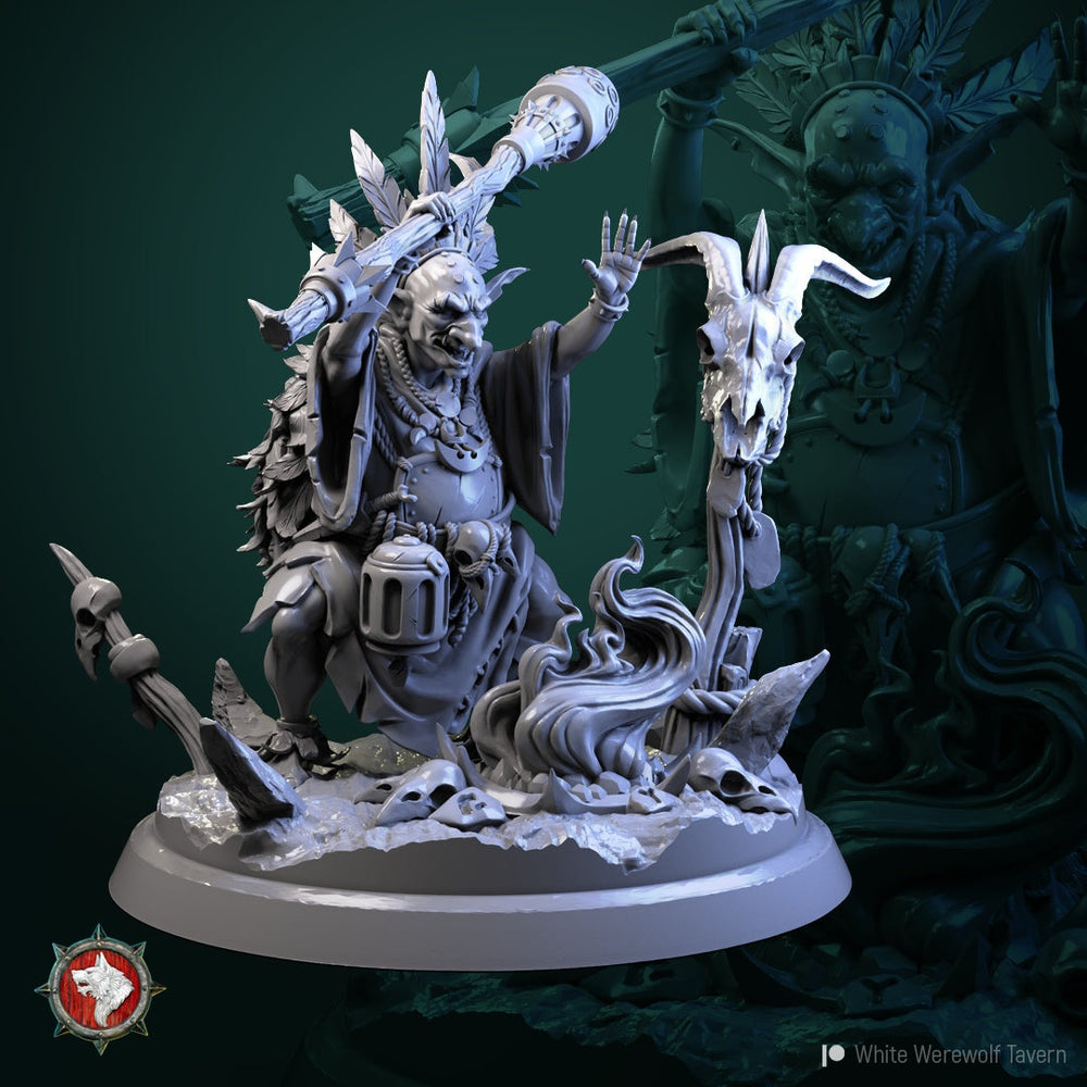 Goblin Shaman Miniature & Bust – Male Goblin Spellcaster (ONLINE ORDER ONLY)