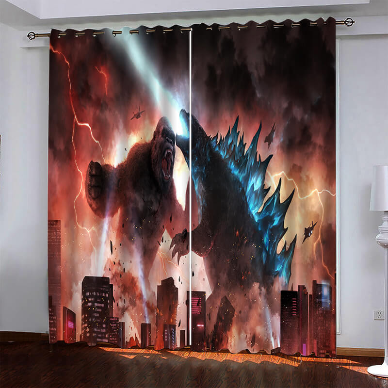 Godzilla vs Kong Curtains Blackout Window Drapes (Online Order Only)