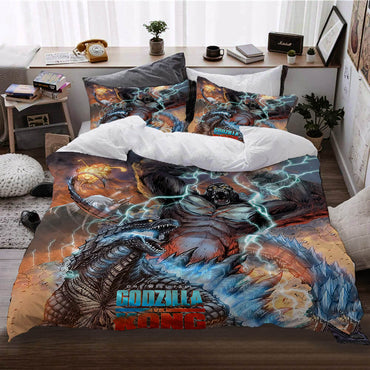 Godzilla vs Kong Pattern Bedding Set Quilt Cover Without Filler (Online Order Only)