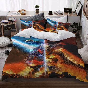 Movie Godzilla vs Kong Pattern Bedding Set Quilt Cover Without Filler (Online Order Only)