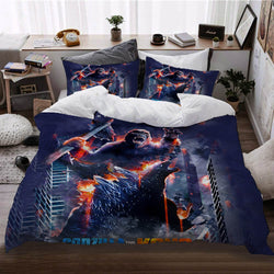 Godzilla vs Kong Pattern Bedding Set Quilt Cover Without Filler (Online Order Only)