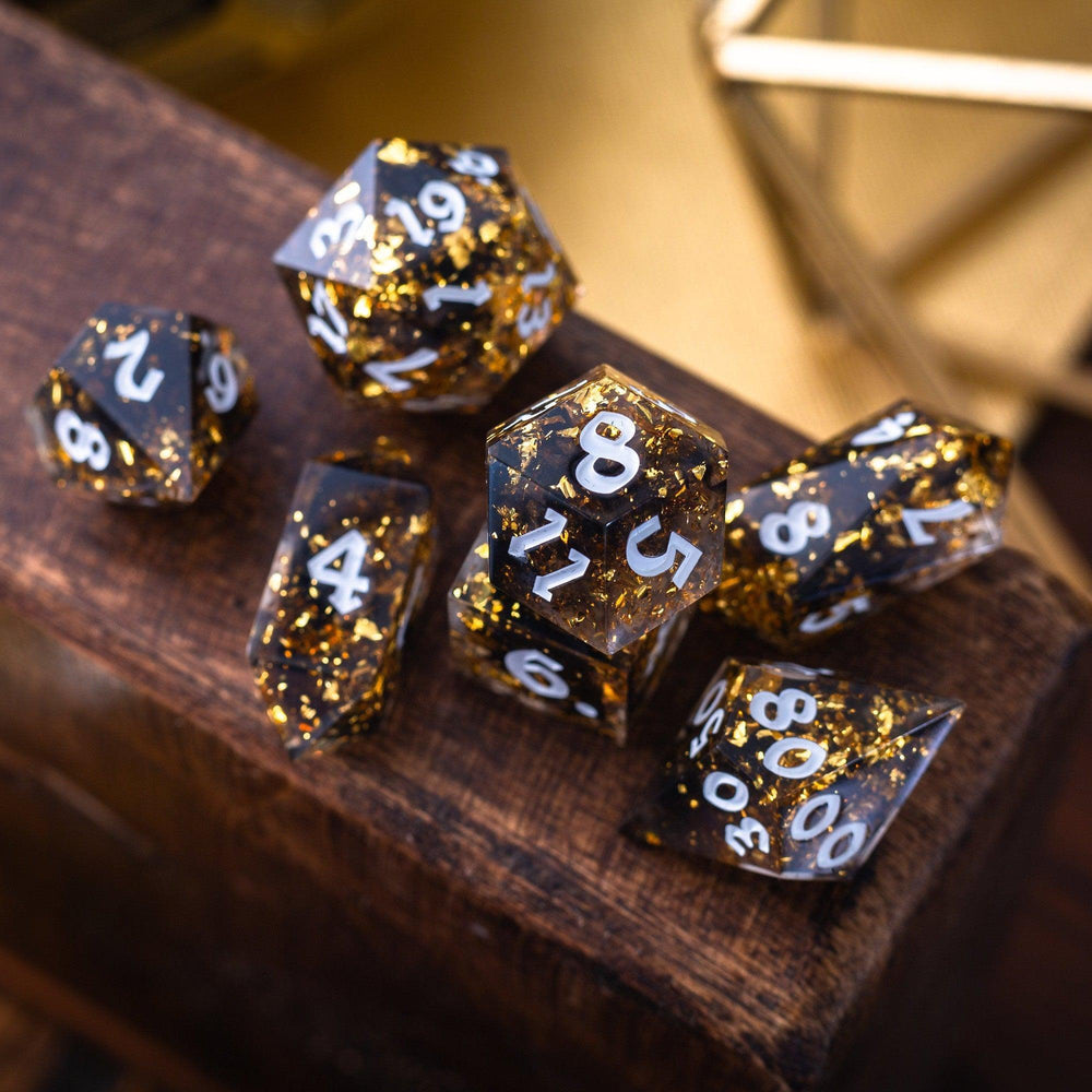 Gold Handmade Resin DND Dice Set (ONLINE ORDER ONLY)