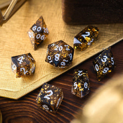 Gold Handmade Resin DND Dice Set (ONLINE ORDER ONLY)