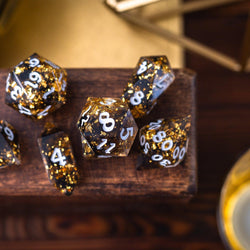 Gold Handmade Resin DND Dice Set (ONLINE ORDER ONLY)