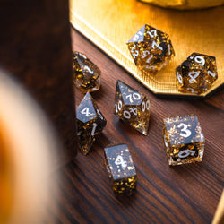 Gold Handmade Resin DND Dice Set (ONLINE ORDER ONLY)