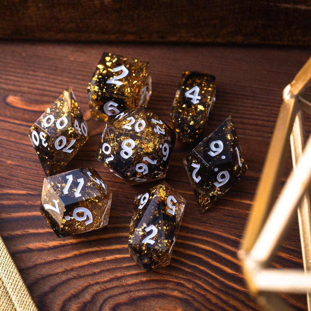 Gold Handmade Resin DND Dice Set (ONLINE ORDER ONLY)
