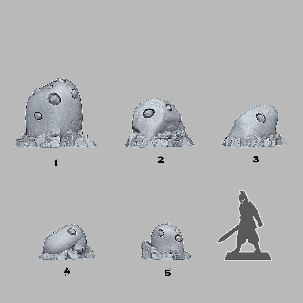 3D Printed Fantastic Plants and Rocks Gold Gemstones 28mm - 32mm D&D Wargaming (Online Only)