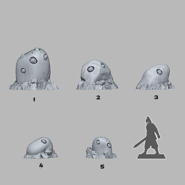 3D Printed Fantastic Plants and Rocks Gold Gemstones 28mm - 32mm D&D Wargaming (Online Only)