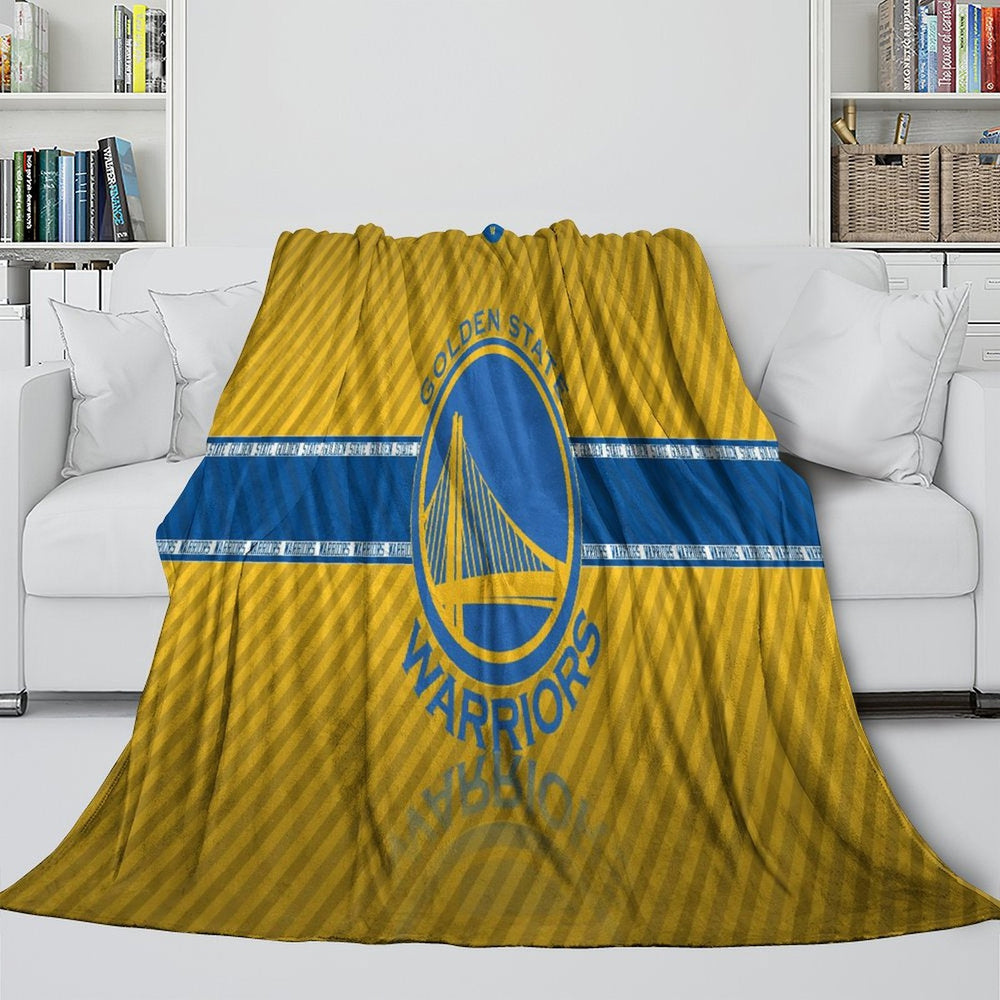 Golden State Warriors Blanket Flannel Fleece Throw Room Decoration (Online Order Only)